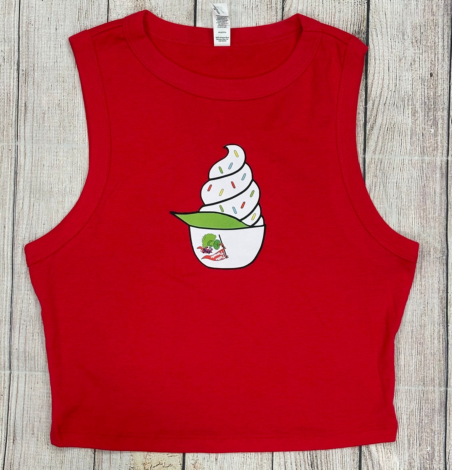 Crop tank ice cream helmet