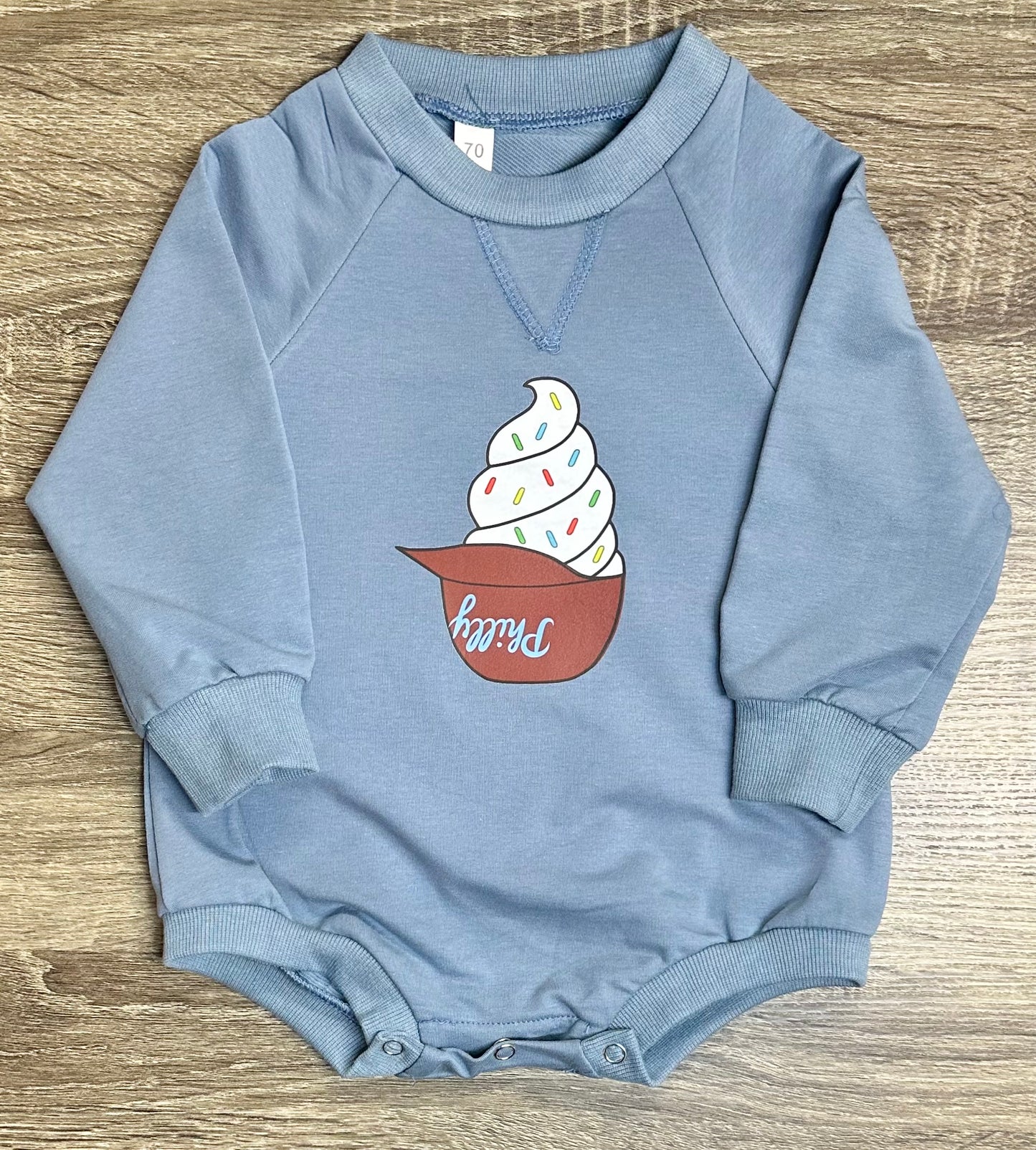 Philly ice cream helmet oversized romper