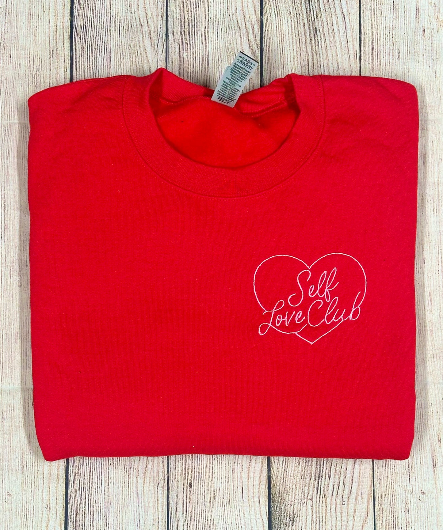 Embroidered self love club sweatshirt