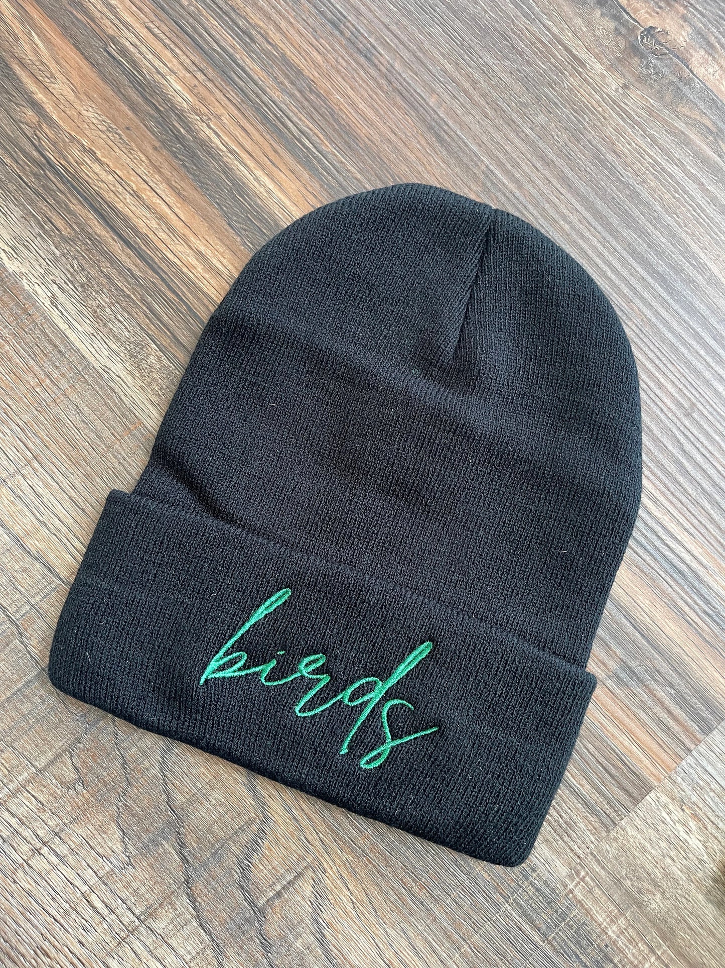 Birds embroidered beanie