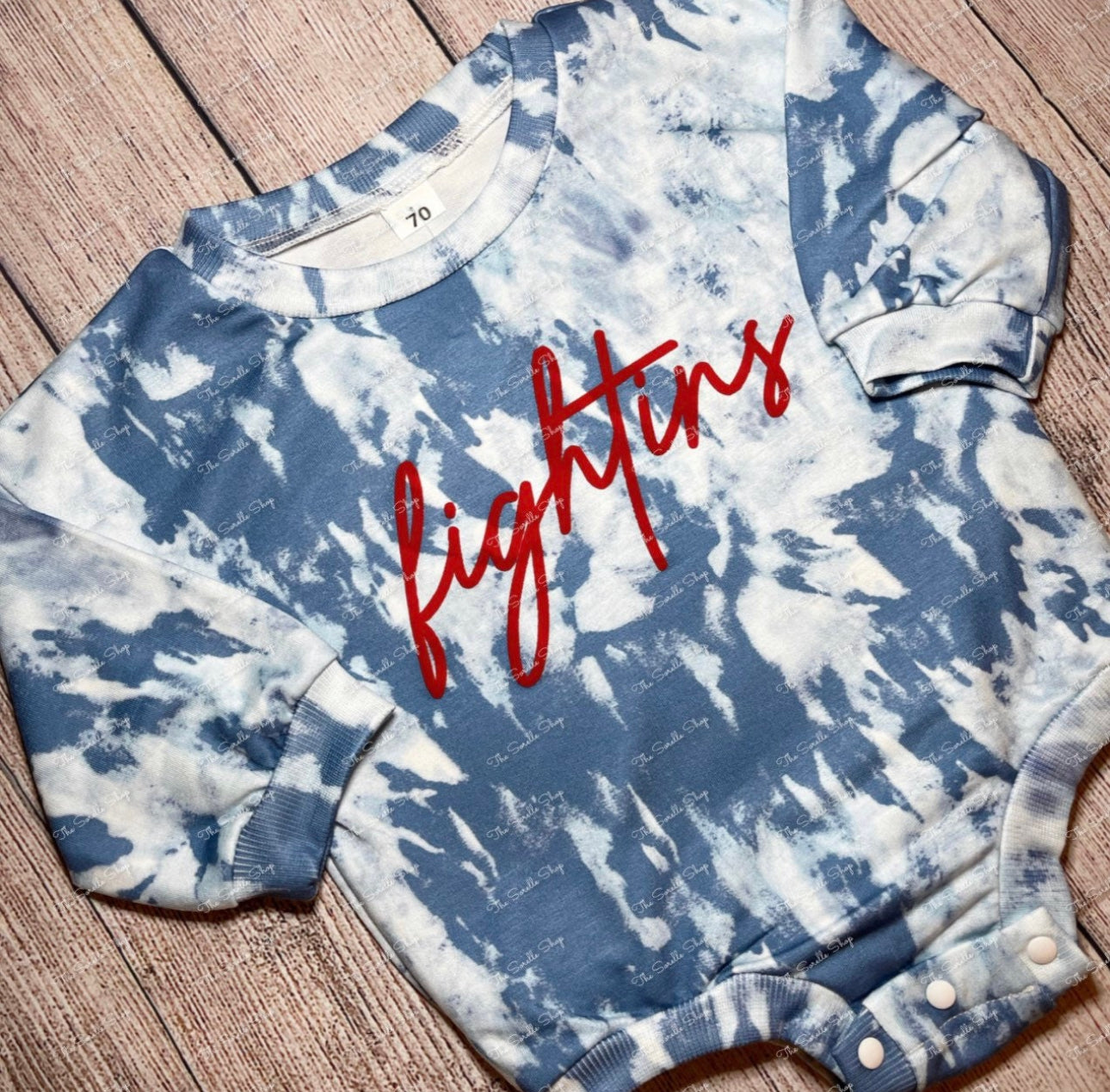 Fightins baby oversized tie dye romper