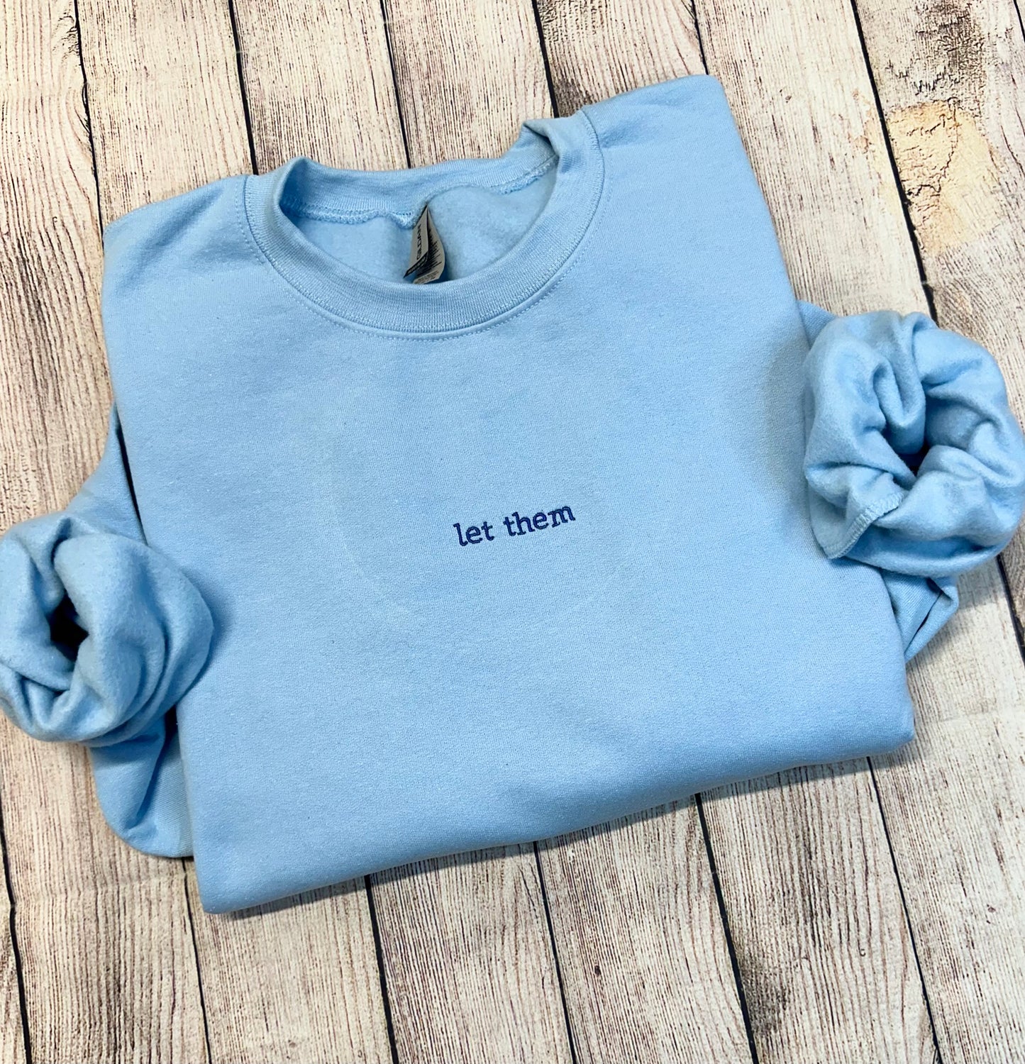 Embroidered motivational words sweatshirt