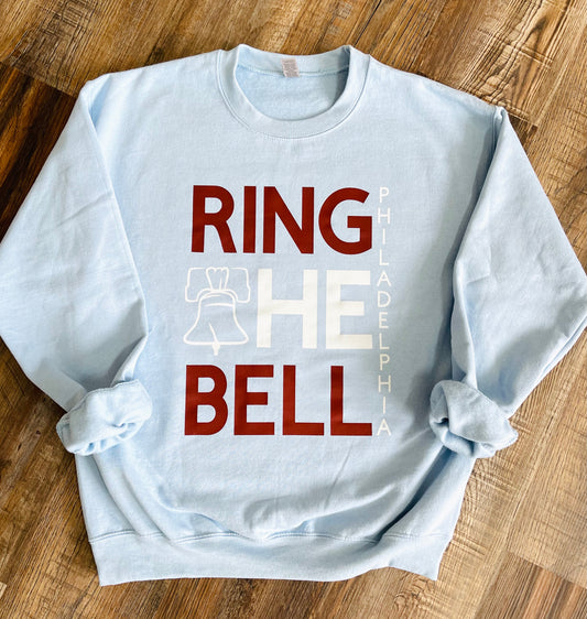 Ring the bell light blue top
