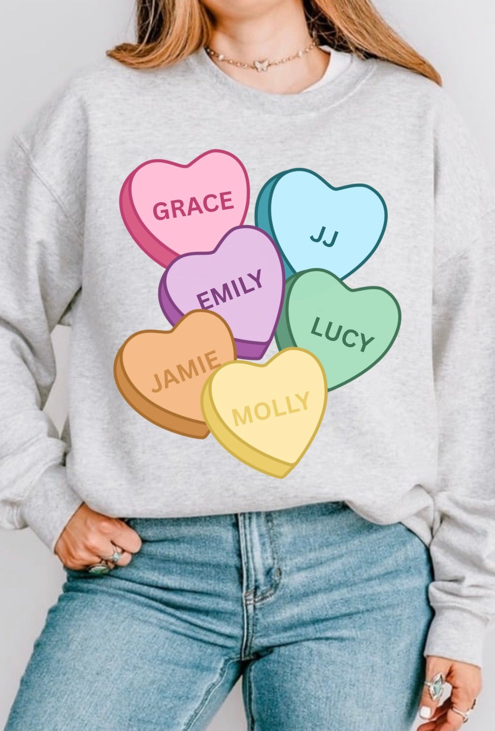 Personalized Candy heart sweatshirt