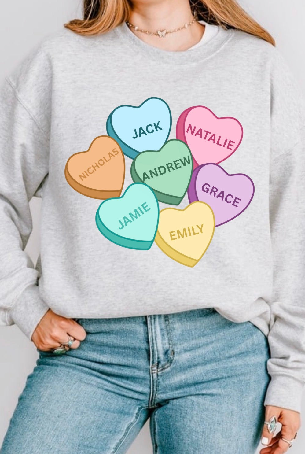 Personalized Candy heart sweatshirt