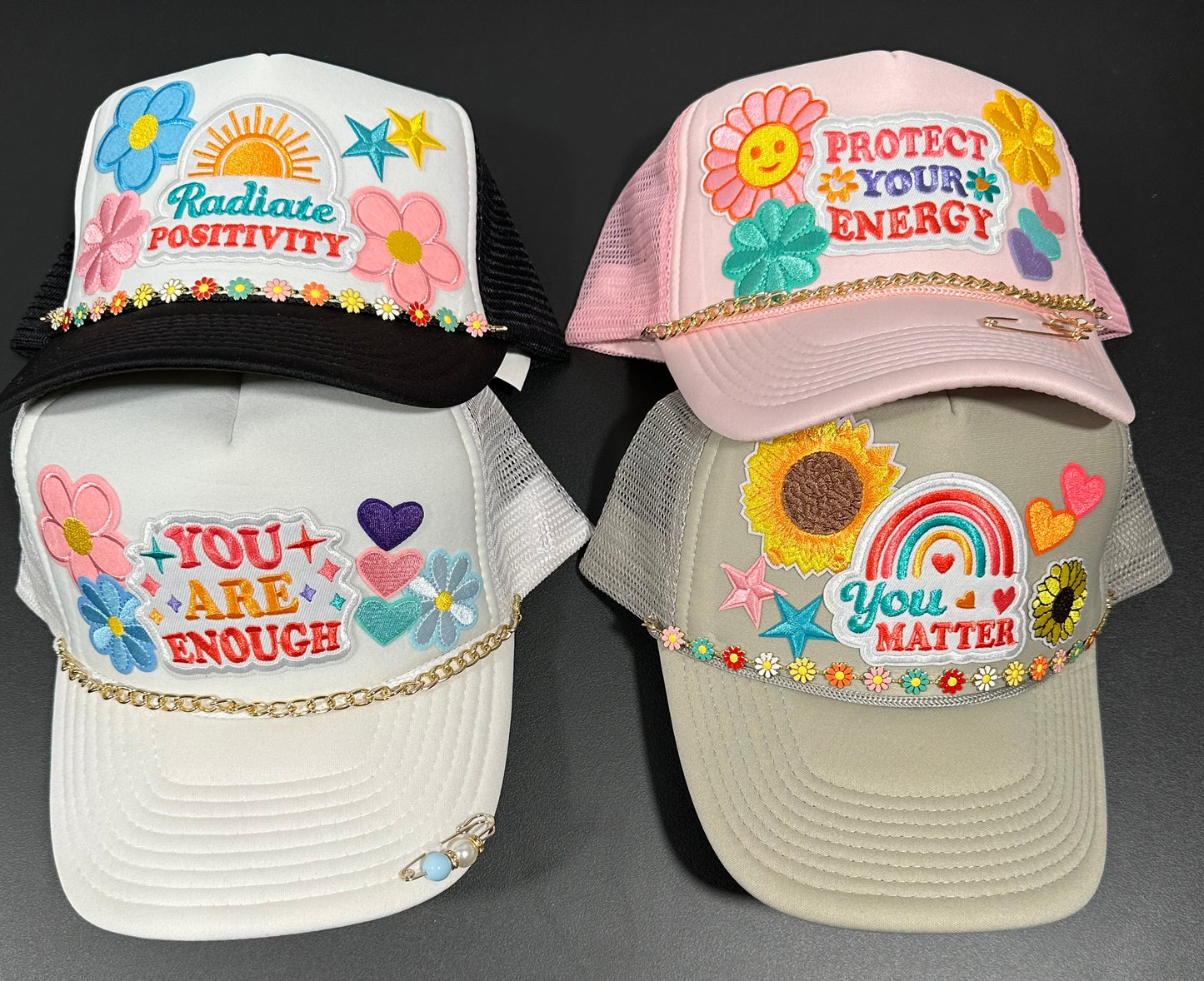 Uplifting trucker hats