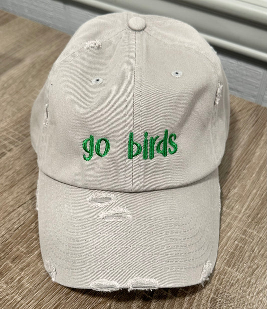 Go Birds embroidered distressed hat