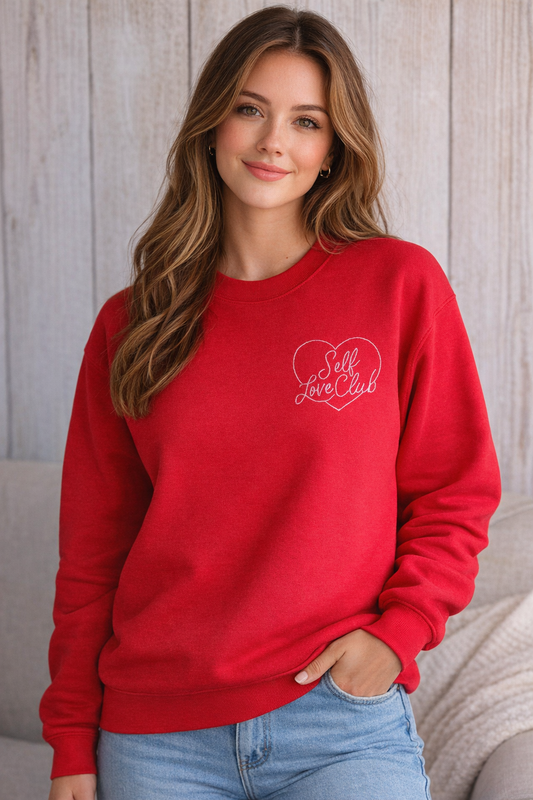 Embroidered self love club sweatshirt