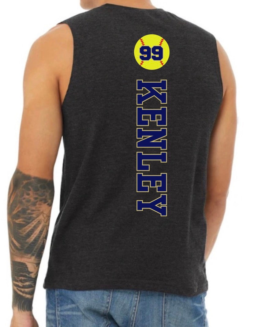 SF softball Men’s muscle tank dark gray