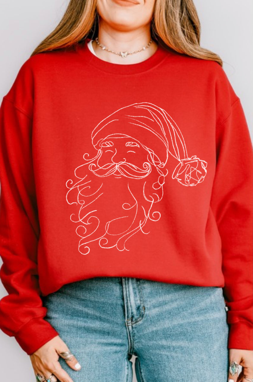 Sketched Santa Sweatshirt